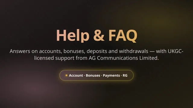 Help and FAQ on accounts, bonuses, deposits and withdrawals